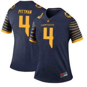 #4 Mycah Pittman Ducks Women's Football Legend Stitched Jerseys Navy