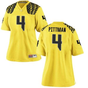#4 Mycah Pittman Oregon Women's Football Replica University Jersey Gold
