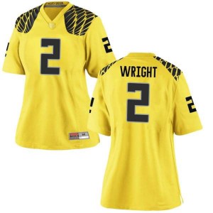 #2 Mykael Wright Oregon Ducks Women's Football Game High School Jerseys Gold
