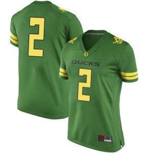#2 Mykael Wright Oregon Ducks Women's Football Replica Stitch Jerseys Green