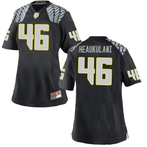 #46 Nate Heaukulani Oregon Ducks Women's Football Replica Embroidery Jersey Black