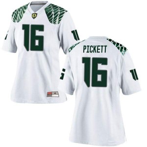 #16 Nick Pickett Oregon Ducks Women's Football Game Stitch Jerseys White