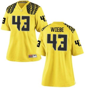#43 Nick Wiebe UO Women's Football Replica Official Jerseys Gold