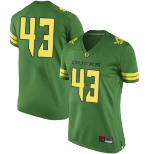 #43 Nick Wiebe Oregon Women's Football Replica Stitched Jersey Green