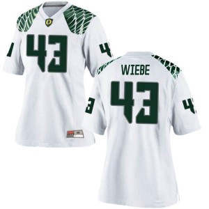 #43 Nick Wiebe Ducks Women's Football Replica Official Jerseys White