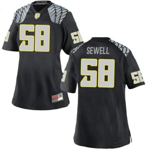 #58 Penei Sewell Oregon Ducks Women's Football Game College Jerseys Black