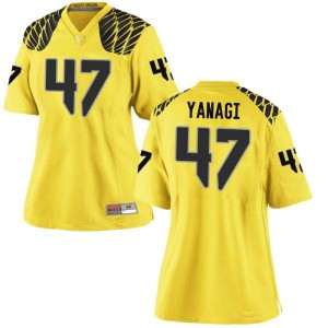 #47 Peyton Yanagi Ducks Women's Football Replica High School Jersey Gold