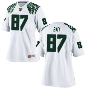 #87 Ryan Bay Ducks Women's Football Replica Embroidery Jersey White