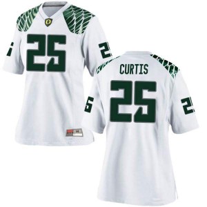 #25 Spencer Curtis Ducks Women's Football Game Official Jerseys White