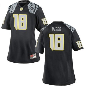 #18 Spencer Webb Oregon Women's Football Game Official Jerseys Black