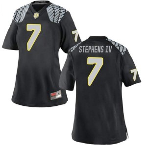 #7 Steve Stephens IV Ducks Women's Football Game Alumni Jerseys Black