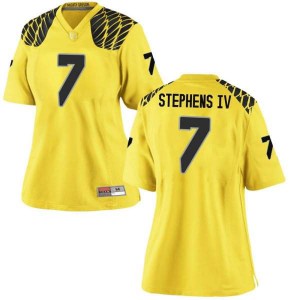 #7 Steve Stephens IV Oregon Ducks Women's Football Replica Official Jerseys Gold