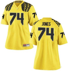 #74 Steven Jones University of Oregon Women's Football Game Football Jerseys Gold