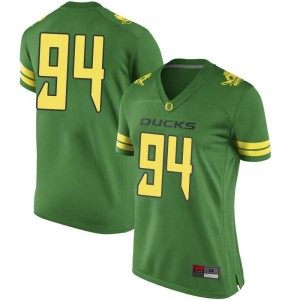 #94 Sua'ava Poti University of Oregon Women's Football Replica Football Jersey Green