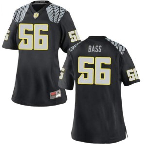 #56 T.J. Bass Oregon Ducks Women's Football Game Official Jerseys Black
