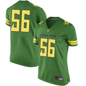 #56 T.J. Bass University of Oregon Women's Football Game Player Jersey Green