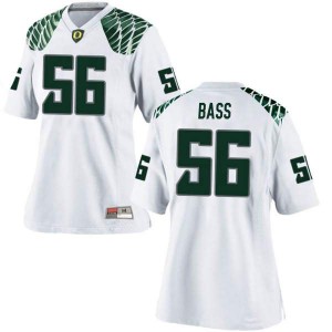 #56 T.J. Bass Oregon Women's Football Replica Embroidery Jerseys White