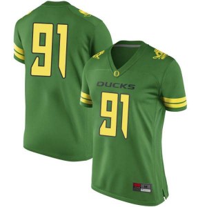 #91 Taylor Koth Oregon Ducks Women's Football Game Stitch Jersey Green