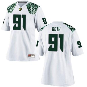 #91 Taylor Koth Ducks Women's Football Game Football Jerseys White