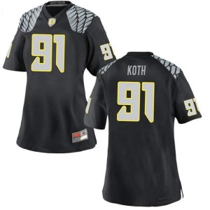 #91 Taylor Koth Oregon Women's Football Replica Official Jerseys Black