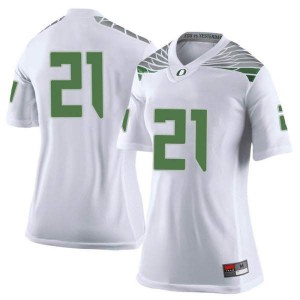 #21 Tevin Jeannis UO Women's Football Limited Official Jerseys White