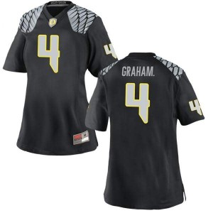 #4 Thomas Graham Jr. Ducks Women's Football Game Stitched Jerseys Black