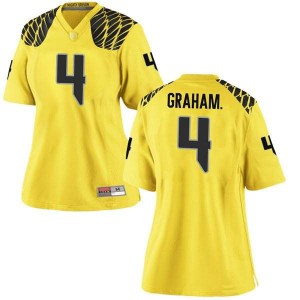#4 Thomas Graham Jr. Ducks Women's Football Replica Official Jersey Gold