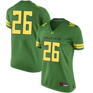 #26 Travis Dye University of Oregon Women's Football Replica University Jersey Green