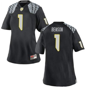 #1 Trey Benson UO Women's Football Game Football Jerseys Black