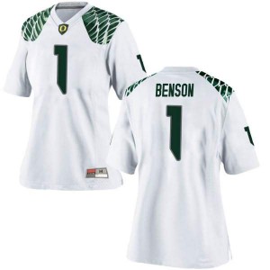 #1 Trey Benson Oregon Women's Football Replica Player Jersey White