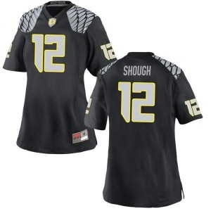 #12 Tyler Shough Oregon Ducks Women's Football Game Embroidery Jersey Black