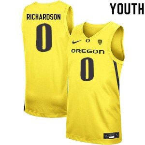 #0 Will Richardson Oregon Youth Basketball Official Jersey Yellow
