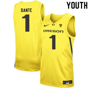 #1 N'Faly Dante Oregon Youth Basketball Official Jerseys Yellow