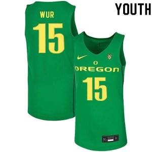 #15 Lok Wur Oregon Youth Basketball High School Jersey Green