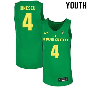 #4 Eddy Ionescu University of Oregon Youth Basketball Basketball Jersey Green