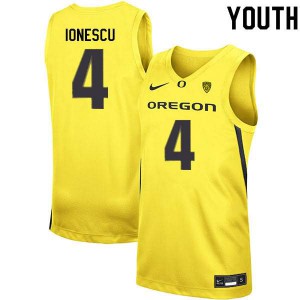 #4 Eddy Ionescu Oregon Ducks Youth Basketball College Jerseys Yellow