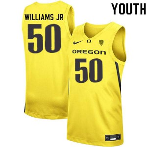 #50 Eric Williams Jr. UO Youth Basketball Embroidery Jerseys Yellow