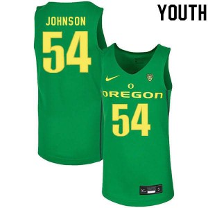 #54 Will Johnson Ducks Youth Basketball Stitched Jerseys Green