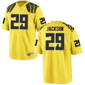 #29 Adrian Jackson Ducks Youth Football Game Stitched Jersey Gold