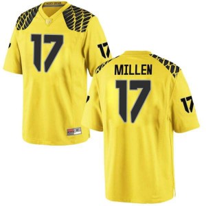 #17 Cale Millen Oregon Youth Football Game NCAA Jersey Gold