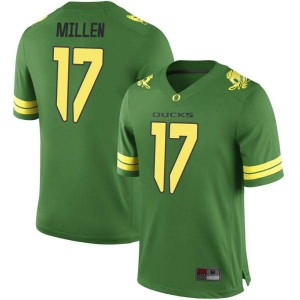 #17 Cale Millen Oregon Youth Football Game Embroidery Jerseys Green