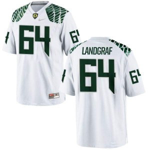 #64 Charlie Landgraf Ducks Youth Football Game Official Jersey White