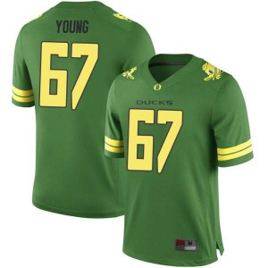 #67 Cole Young UO Youth Football Replica University Jersey Green