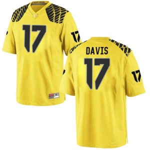 #17 Daewood Davis Oregon Ducks Youth Football Game Embroidery Jerseys Gold