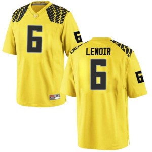 #6 Deommodore Lenoir Ducks Youth Football Game Official Jersey Gold