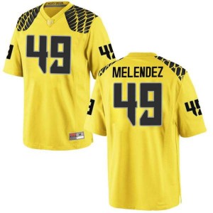 #49 Devin Melendez Ducks Youth Football Game Official Jersey Gold