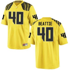 #40 Harrison Beattie University of Oregon Youth Football Game High School Jersey Gold
