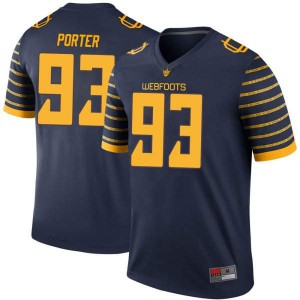 #93 Isaia Porter University of Oregon Youth Football Legend Official Jersey Navy