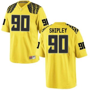 #90 Jake Shipley Oregon Ducks Youth Football Game Stitch Jersey Gold