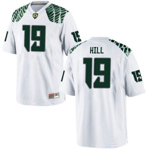 #19 Jamal Hill Ducks Youth Football Game Stitch Jerseys White